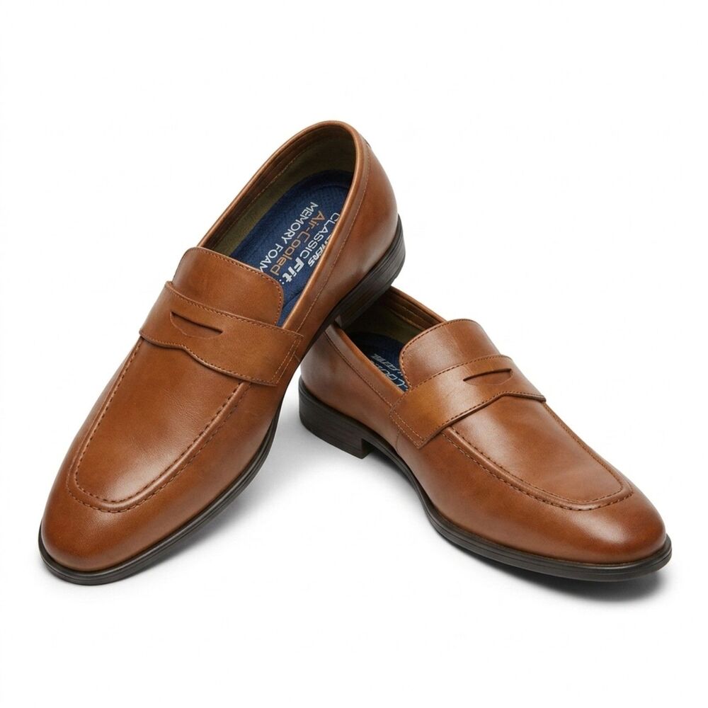 Skechers Trentmore - Corinth Men's Leather Penny Loafers Brown Size 10